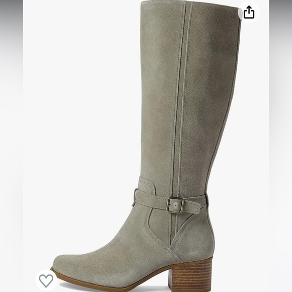 Koolaburra Shoes - Koolaburra Gray Suede Madeley Suede Riding Boots